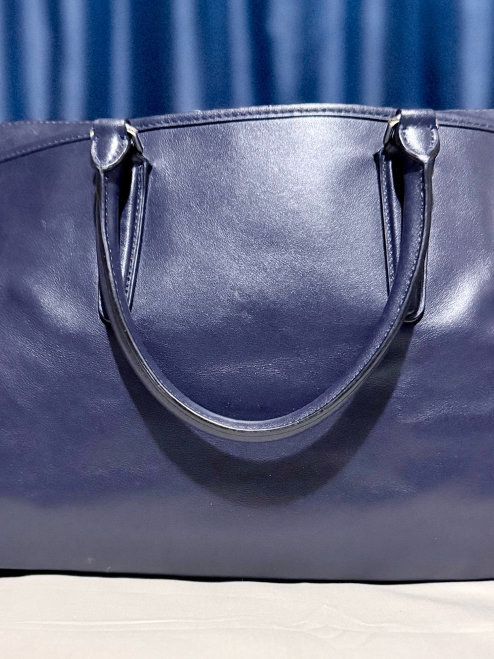 Coach Morgan Navy Patchwork Satchel LNWOT 🤩 Hang Tag Adust Strap & Bonus Scarf - Picture 2 of 16